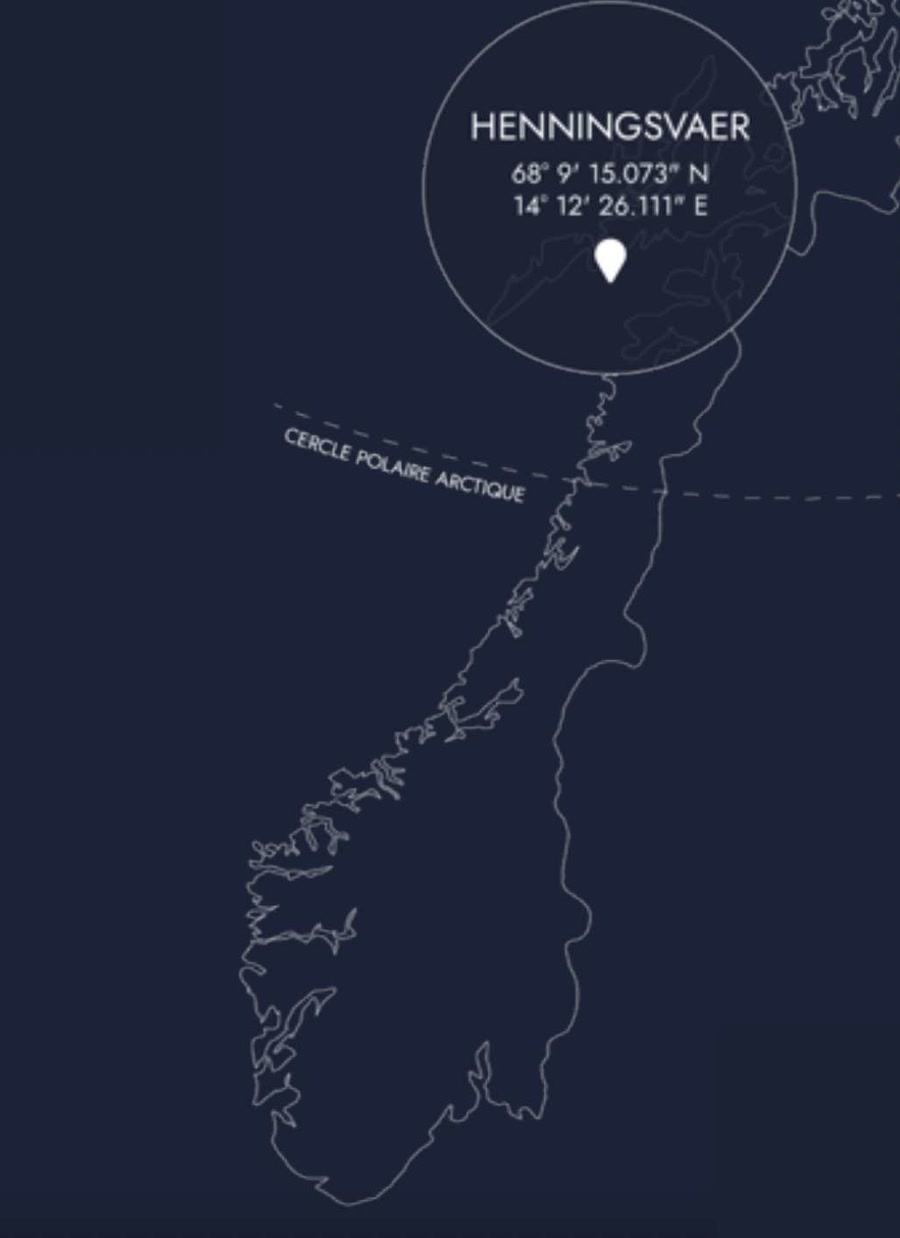 Carte : Henningsvær, au nord du cercle polaire arctique
